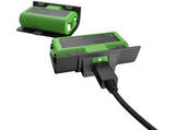 Pack cargador - PowerA Play and Charge Kit, Para 2 Baterías recargables, Indicadores LED, Verde y negro