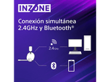 Auriculares gaming - Sony INZONE H7 + Tarjeta PlayStation 20€, Inalámbricos, 2.4 GHz, Sonido espacial 360, 40 horas, Micrófono alta calidad, PC / PS5