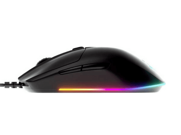 Ratón gaming - SteelSeries Rival 3, 8500 ppp, USB tipo A, Con cable, Sensor de luz, Iluminación RGB, Negro