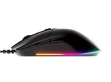 Ratón gaming - SteelSeries Rival 3, 8500 ppp, USB tipo A, Con cable, Sensor de luz, Iluminación RGB, Negro
