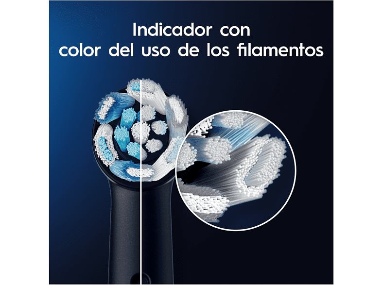 Recambio para cepillo dental - Oral-B iO Ultimate Clean, Pack De 6 Unidades, Negro