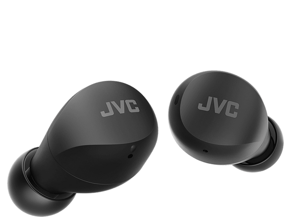 Auriculares True Wireless - JVC Gumy Mini HA-A6T, Control táctil, Autonomía 23 horas, Compatible con asistente de voz, IPX4, Negro + Estuche de carga