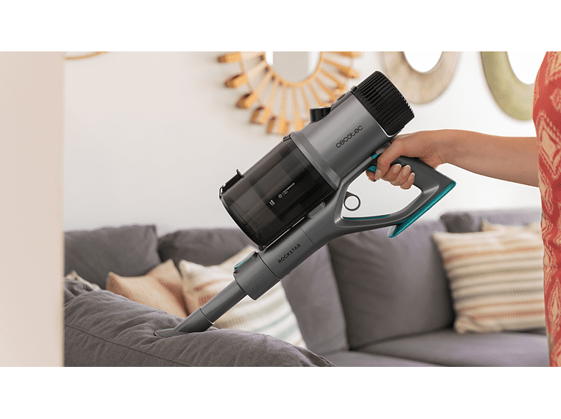 Aspirador escoba - Cecotec Conga Rockstar 880 Advance, 3 en 1, 480 W, 30 kPa, 100 min, Ciclónico, Diseño 360º, Gris