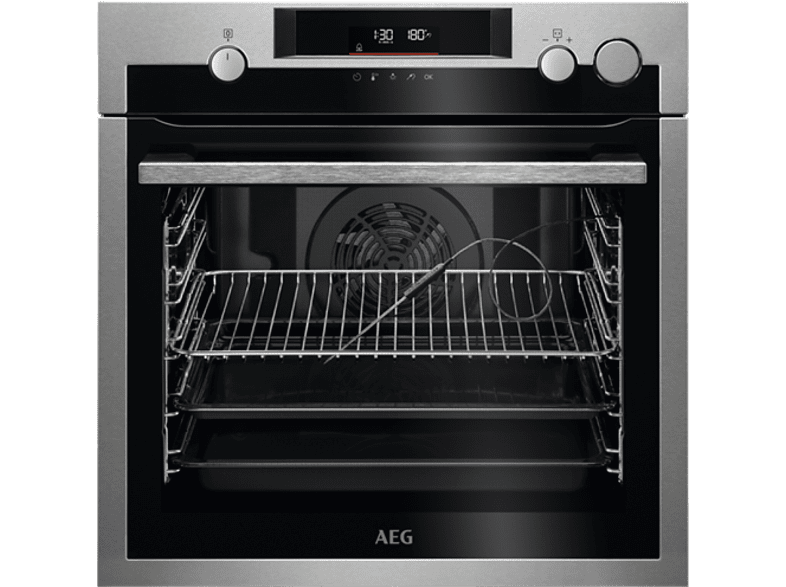 Horno - AEG BSE572360M, 72 l, Multifunción, Vapor, Independiente, Pirolítico, 60 cm, Inox Antihuellas
