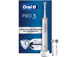 Cepillo eléctrico - Oral-B Pro 3 3700, 3 cabezales, Tecnología 3D, Diseñado por Braun, Blanco