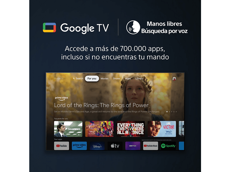 TV LED 55 - Sony BRAVIA 55X85L, Full Array LED, 4K HDR 120, Google TV, HDMI 2.1, Alexa, Siri, Bluetooth, Eco, BRAVIA Core, Diseño Estilizado