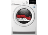 Secadora - AEG TR818A2OB, Bomba de Calor, Independiente, 8 kg, 10 programas, Display LED, Blanco