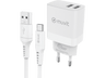 Cargador - MUVIT TR361002+CA002-AC-AW, Universal  USB A, 50/60 Hz, Blanco