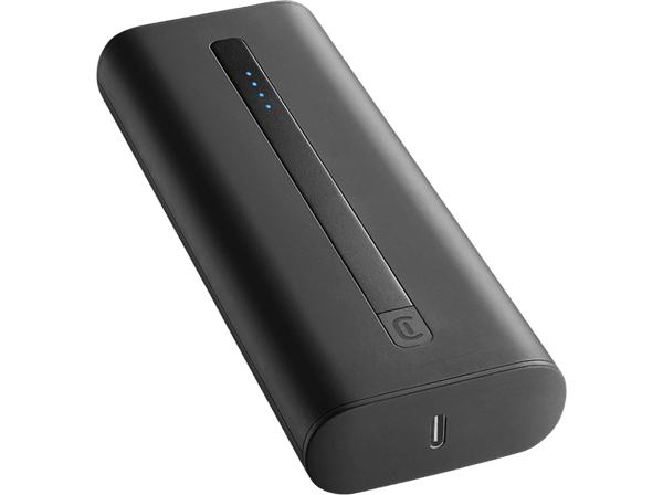 Powerbank - Cellular Line Thunder, Universal, 20000 mAh, 2 entradas USB-C, Negro