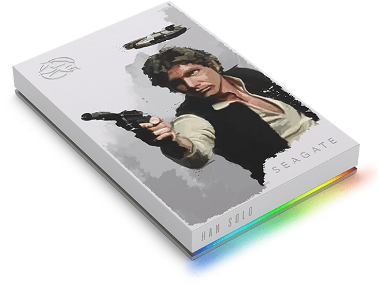 Disco duro externo - Seagate Firecuda Star Wars Han Solo, 2 TB, USB, Gris