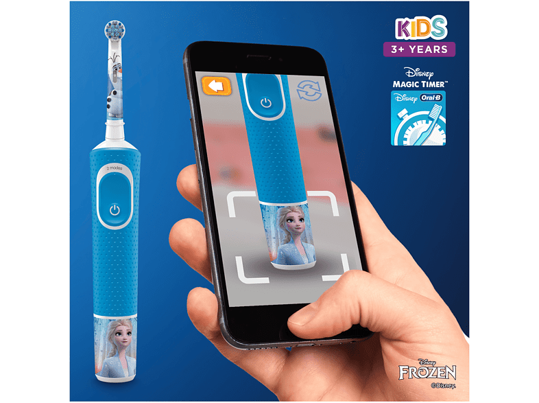 Cepillo Eléctrico - Oral-B Kids Cepillo Eléctrico, Diseño de Frozen, 2 modos de cepillado, Tecnología Braun
