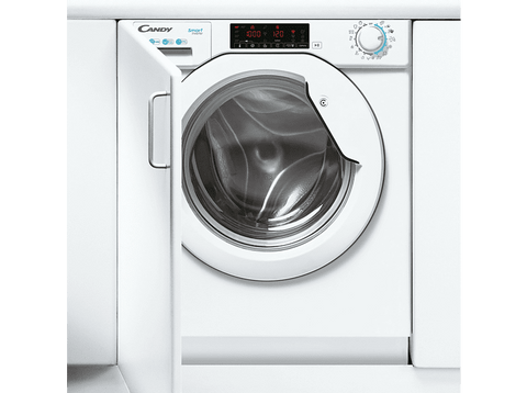 Lavadora integrable - Candy Smart Inverter CBW48TWME-S, 8kg, 1400rpm, Motor Inverter, Wi-Fi, 16 programas, Blanco