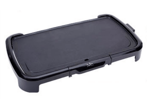Plancha de asar - Jata GR 217, 2200 W, 55x26 cm, Antiadherente, Termostato regulable, Asa de toque frío, Negro