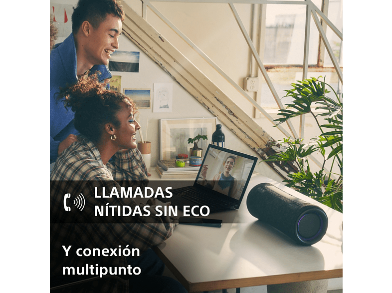 Altavoz inalámbrico - Sony SRS-XG300, Portatil,  Bluetooth, Con iluminación, Resistente al agua, Powerbank, Carga Rápida, 25 Horas, Negro
