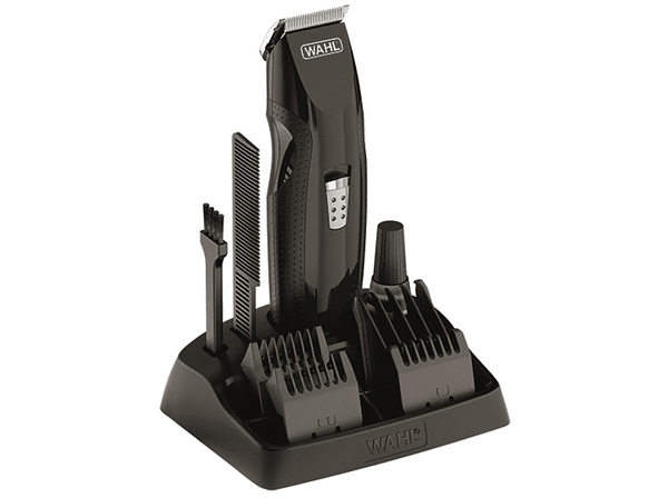 Barbero - Wahl 05606-526 Mustache&Beard, 6 posiciones, 4 peines guía, Cuchillas autoafilables