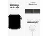 Apple Watch S8 (2022), GPS+CELL, 41 mm,  Caja de acero inoxidable, Vidrio delantero Ion-X, Correa milanese loop grafito