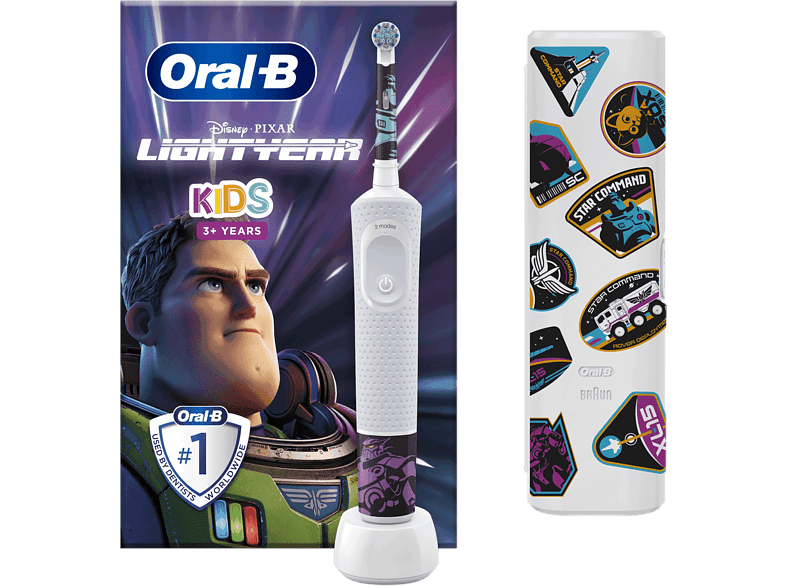 Cepillo Eléctrico - Oral-B Kids Cepillo Eléctrico, Diseño de Lightyear, 2 modos de cepillado, Tecnología Braun