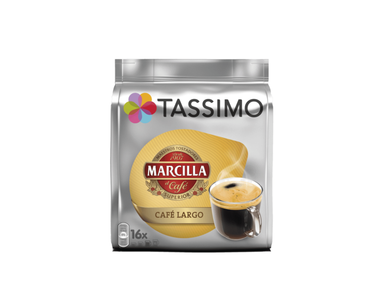 Cápsulas monodosis - Tassimo MARCILLA, Café Largo, 16 cápsulas