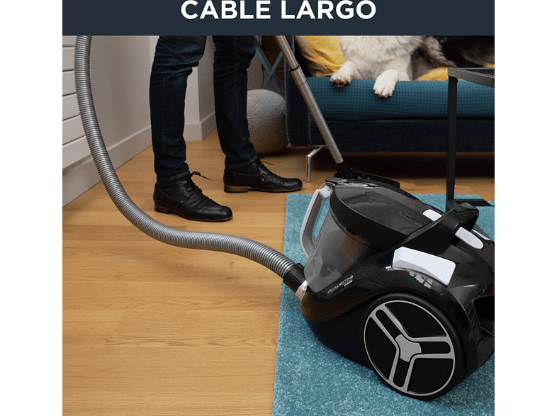 Aspirador sin bolsa - Rowenta Compact Power XXL, 550 W, 2.5 l, Radio 8.8 m, Negro