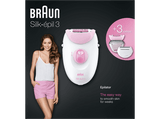 Depiladora - Braun, Silk-épil 3 3-270, Con Cable, 20 pinzas, 3 Accesorios, Rosa