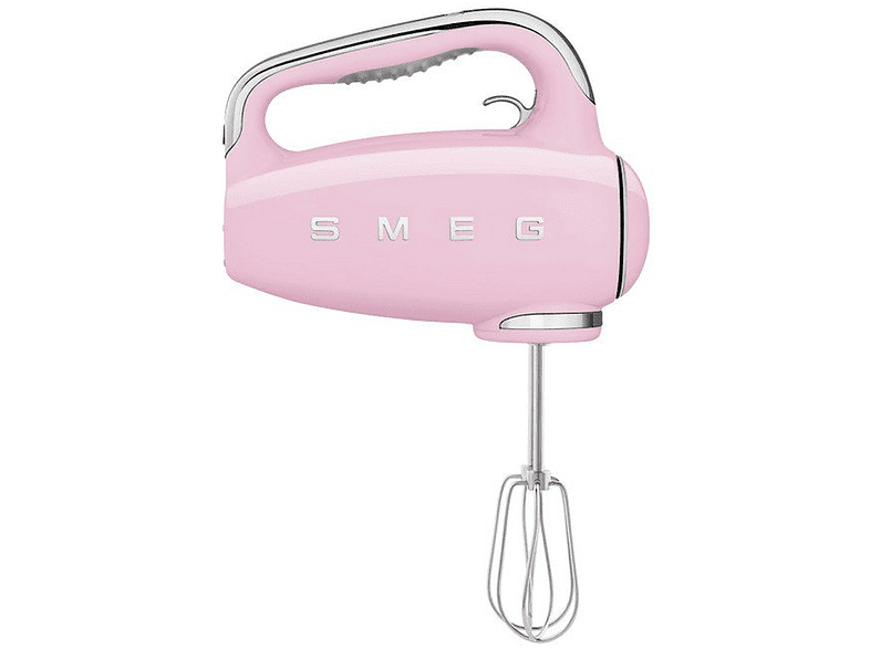 Batidora de mano - Smeg HMF01PKEU 50' Style, Eléctrica, 250 W, 9 Velocidades, Función turbo, LED, Rosa