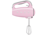 Batidora de mano - Smeg HMF01PKEU 50' Style, Eléctrica, 250 W, 9 Velocidades, Función turbo, LED, Rosa