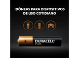 Pilas AAA - Duracell PLUS AAA LR03 / LR3, Pilas alcalinas, Pack 12 Uds, 1.5 V, MN2400, Universal, Negro