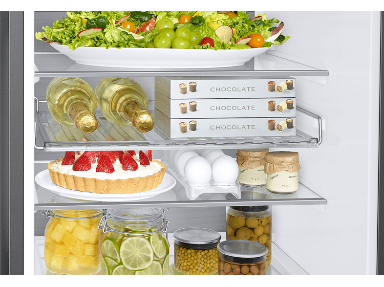 Frigorífico combi - Samsung BESPOKE RB34A7B5D48/EF, 344l, No Frost,  SpaceMax™, 185 cm, Metal Cooling, Satin SkyBlue