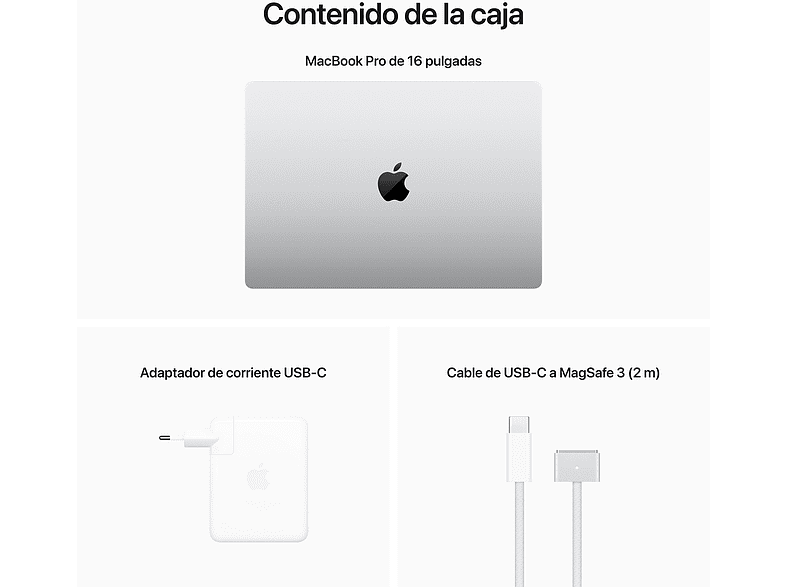 Apple MacBook Pro (2023), 16.2  Liquid Retina XDR, Chip M2 Pro, 16 GB, SSD de 512 GB, macOS, Cámara FaceTime HD a 1080p, Plata