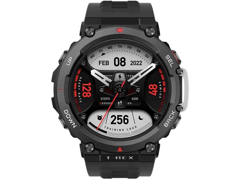 Smartwatch - Amazfit T-REX 2, 1.39 , Polímero/ Aleación, Protección `10 ATM, Hasta 24 días, BT 5.0, Negro