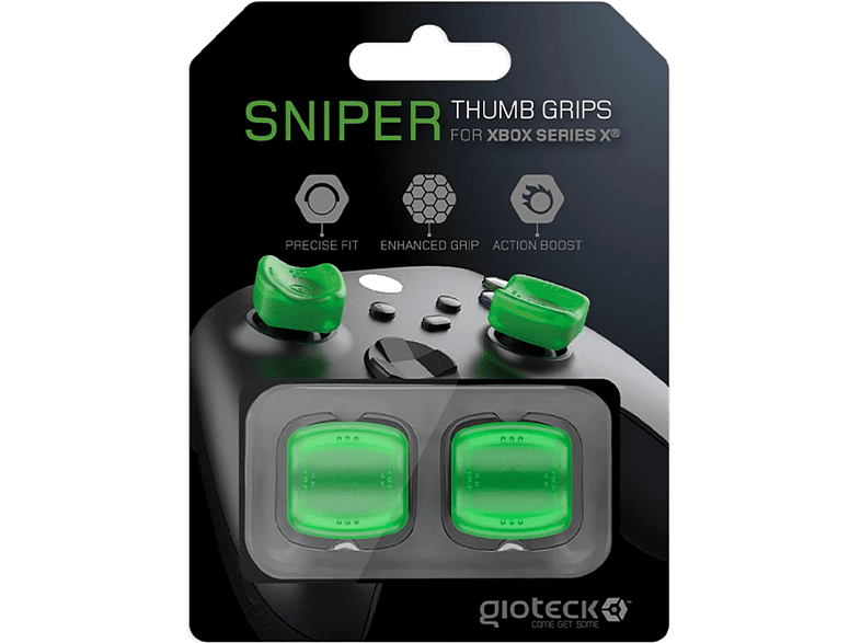 Grips - Gioteck Sniper Thumb Grips, Para Xbox One Series X, Antideslizantes, Silicona, Verde