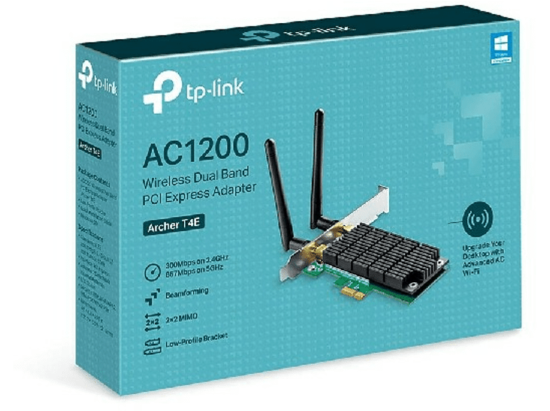 Adaptador Wi-Fi USB - TP Link Archer T4E, PCI Express / WLAN,Negro