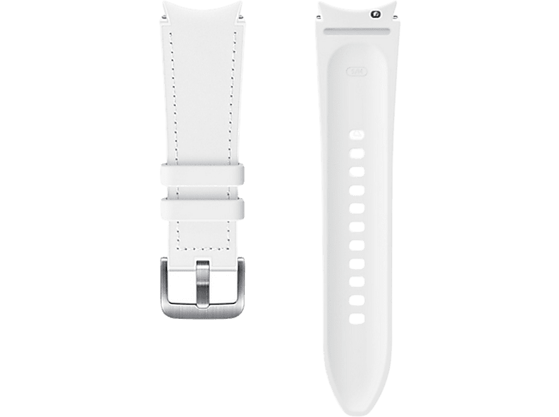 Recambio correa - Samsung Hybrid Leather Band, Para Galaxy Watch 4, S/M, Cuero, Blanco