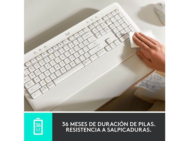 Teclado - Logitech Signature K650, Bluetooth, USB, Ergonómico, Teclado numérico, PC/Mac, Negro