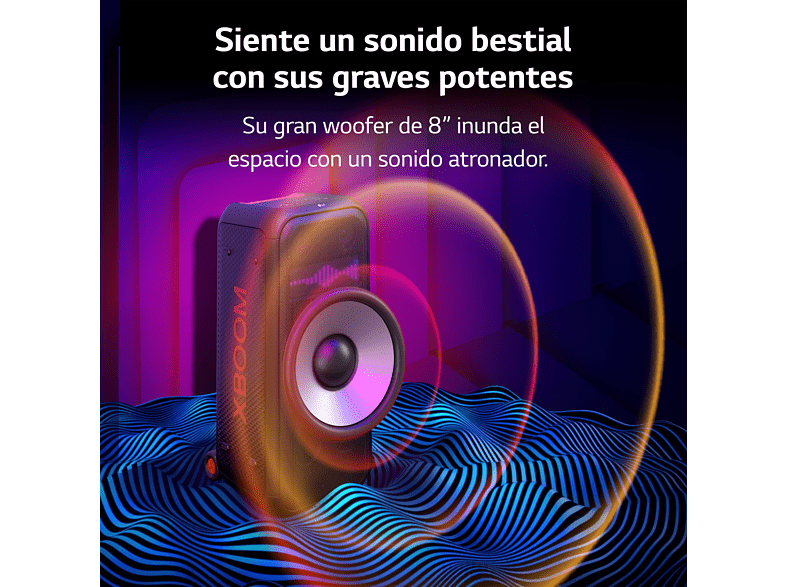 Altavoz de gran potencia - LG XBOOM XL7S La Bestia, Karaoke, 250W, hasta 18h de batería, Negro