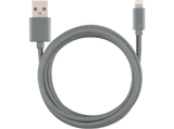 Cable USB - Isy ISY IFC-1800-GY, 1.8 m, De USB a Lightning, Trenzado, Gris