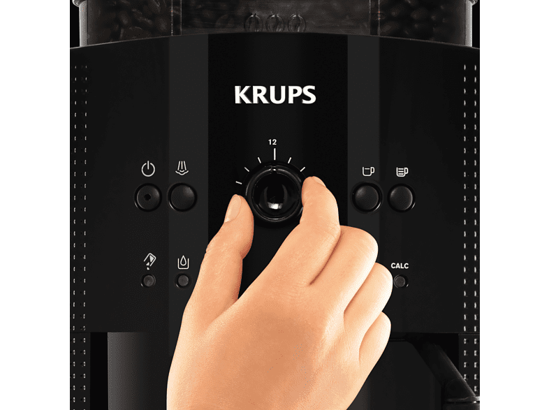 Cafetera superautomática - Krups Roma EA81K870, 1450 W, 15 bar, 1.7 L, 3 temperaturas, 2 tazas, Negro