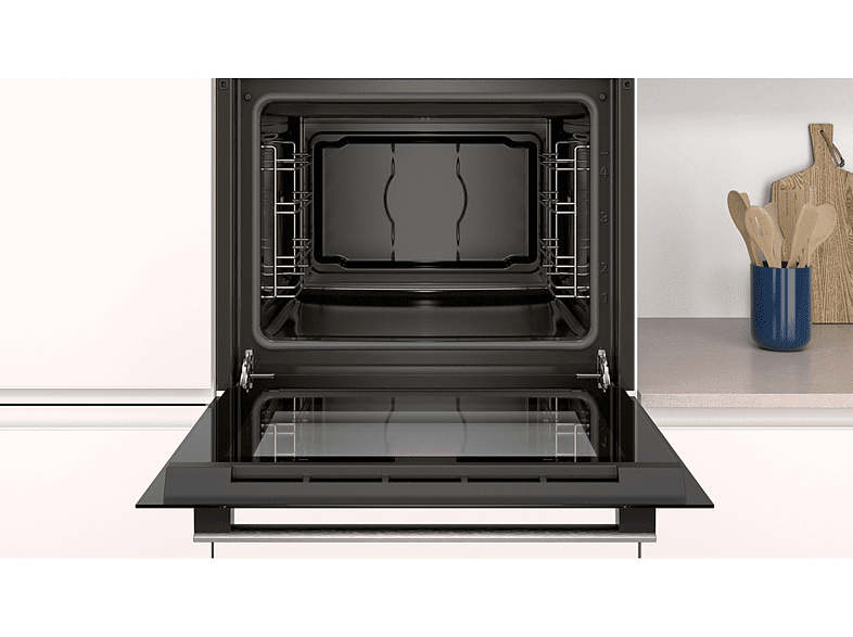 Horno - Balay 3HB1000X0, 60 cm, 71 L, 5 funciones, Puerta abatible, A, Inox