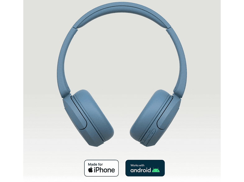 Auriculares inalámbricos - Sony WH-CH520, Bluetooth, 50 horas de autonomía, Carga rápida, 360 Audio, Conexión multipunto, Cascos estilo diadema, Azul