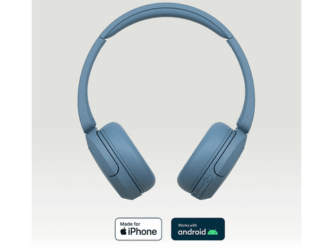 Auriculares inalámbricos - Sony WH-CH520, Bluetooth, 50 horas de autonomía, Carga rápida, 360 Audio, Conexión multipunto, Cascos estilo diadema, Azul