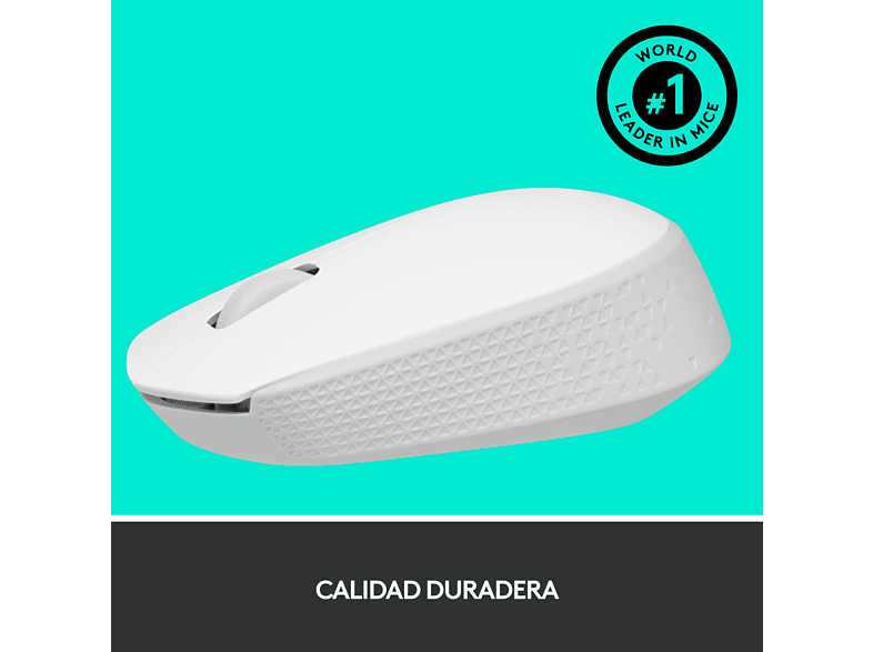 Ratón inalámbrico - Logitech M171, 1000 ppp, Ambidiestro, USB, Blanco