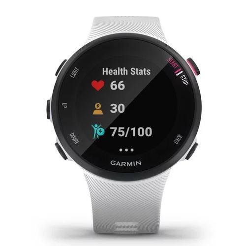 Reloj deportivo - Garmin Forerunner 45, Blanco, GPS, Connect IQ, Control de calorías, Talla S