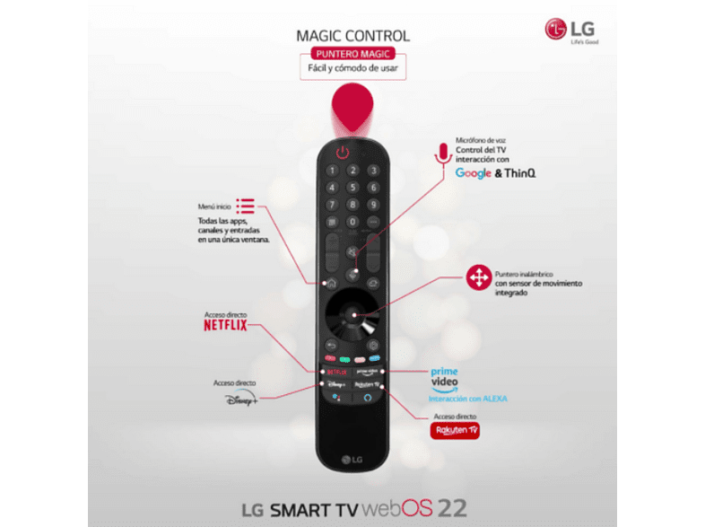 TV LED 75 - LG 75NANO766QA, UHD 4K, Procesador Inteligente α5 Gen5 AI Processor 4K, Smart TV, DVB-T2 (H.265), Azul Oscuro Ceniza