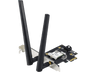 Adaptador WiFi - Asus PCE-AX1800, PCI, Wi-Fi 6, Doble banda, BT 5.2, Seguridad red WPA3, OFDMA, MU-MIMO, Negro