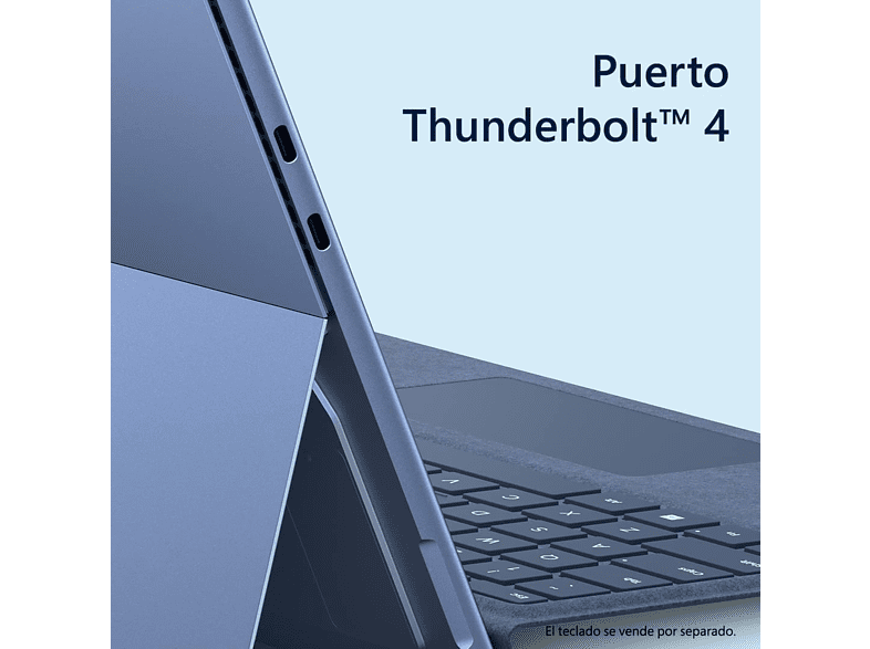 Convertible 2 en 1 - Microsoft Surface Pro 9, 13 2K QHD+, Intel® Evo™ Core™ i5-1235U, 8 GB RAM, 256 GB SSD, W11 Home, Saphire