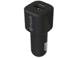 Cargador USB para coche - Muvit MCPAK0015, USB-A, USB-C, Universal, 12W, 2.4A, Negro