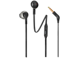 Auriculares botón - JBL T205, Pure Bass, Con micrófono, Aptos para llamadas, Negro