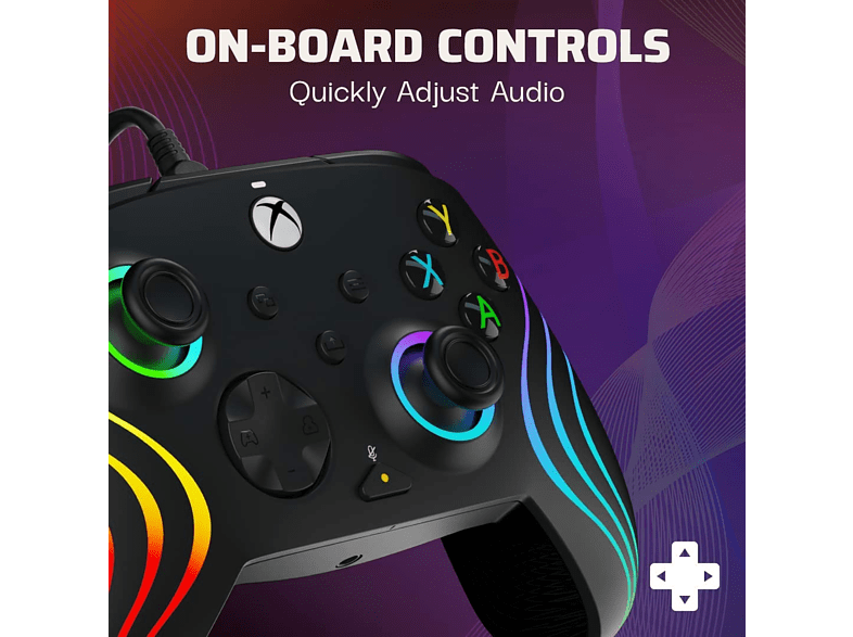 Mando - PDP Afterglow Wave, Para Xbox y PC, Cable, Negro