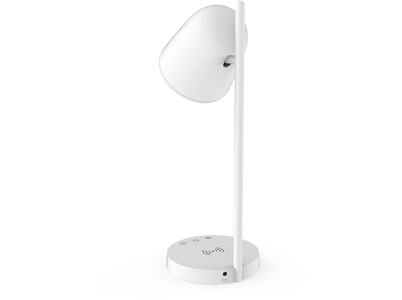 Lámpara - Muvit iO MIOLAMP003, Sobremesa, Carga inalámbrica 9.5W para teléfonos/tablets, 14.5W, Wi-Fi, Blanco