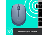 Ratón inalámbrico - Logitech M171, 1000 ppp, Ambidiestro, USB, Azul